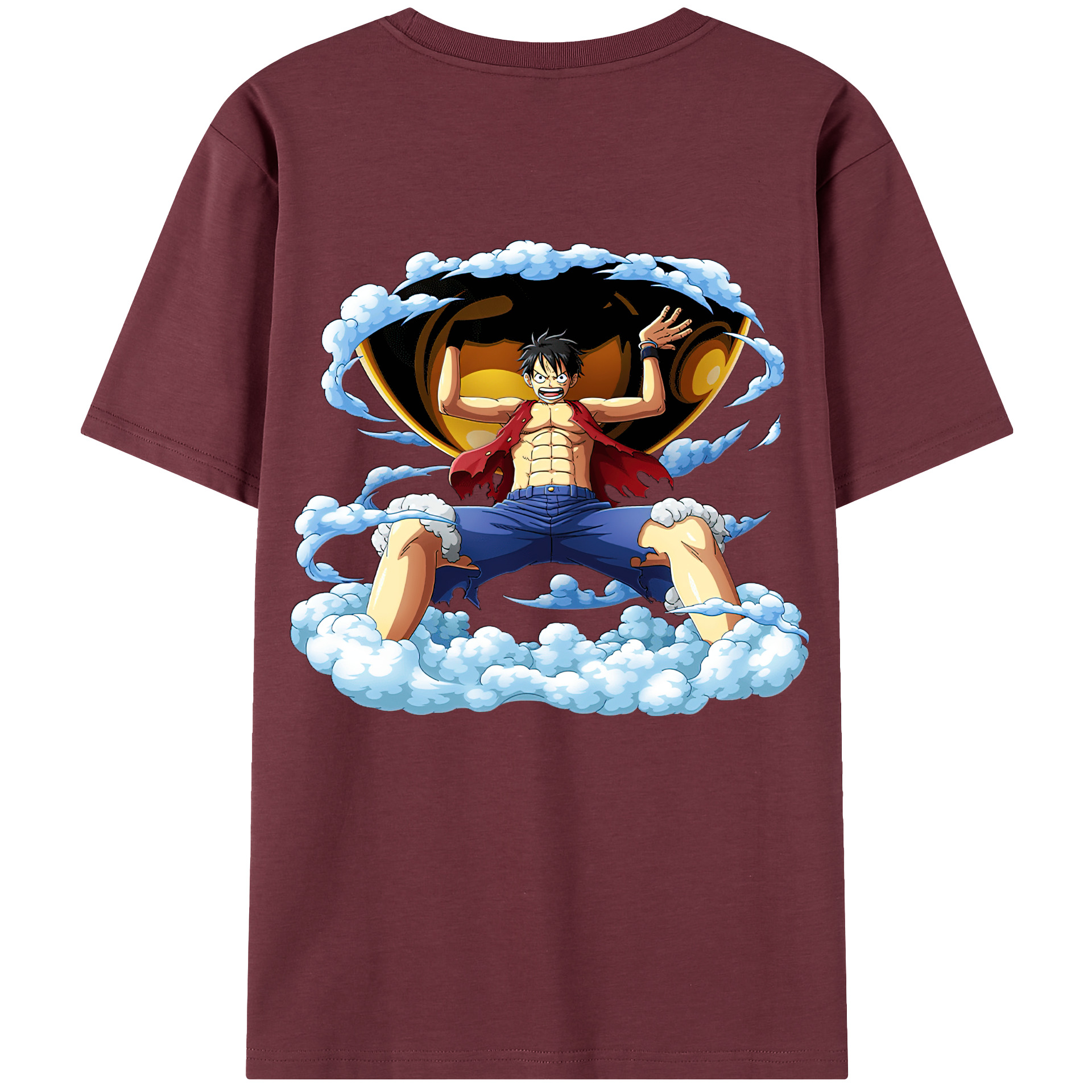ワンピース モンキー・D・ルフィ ONE PIECE Monkey D. Luffy 綿100％半袖Tシャツ（背面プリント）